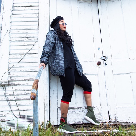 Rose Embroidered Sock Boots - Picture 4 of 4